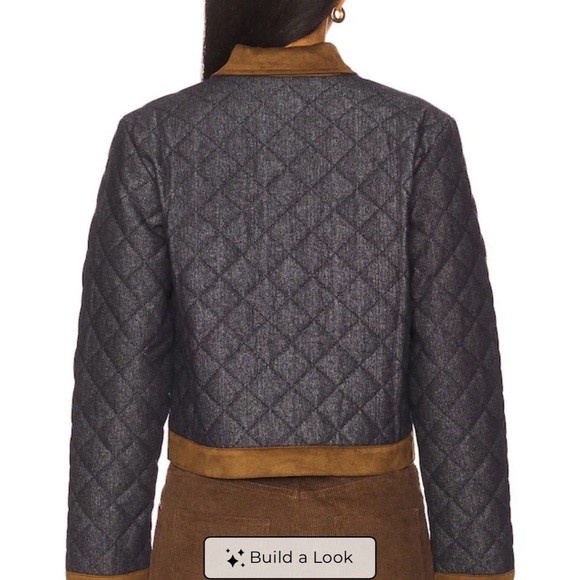 Steve Madden Quilted Agatha Jacket Dark Blue Structured Barn Jacket NWT - Picture 4 of 7